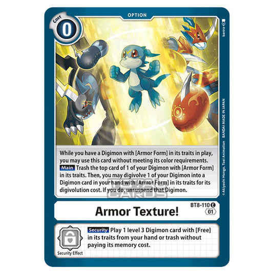Digimon Card Game - New Awakening (BT08) - Armor Texture! (Common) - BT8-110