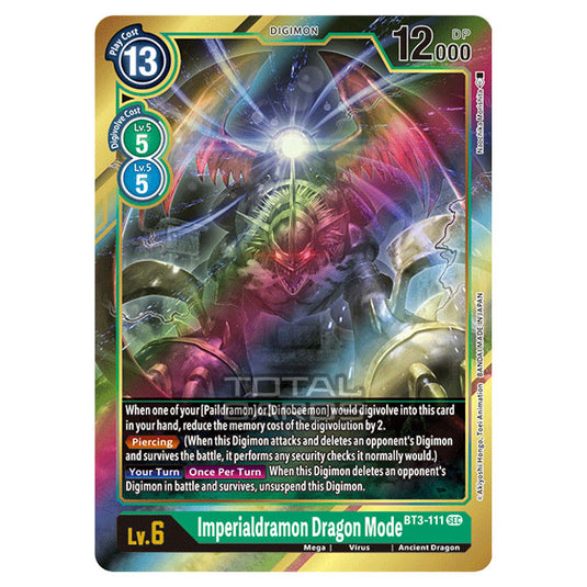 Digimon Card Game - Release Special Booster Ver.1.5 (BT01-03) - Imperialdramon Dragon Mode (Secret Rare) - BT3-111A