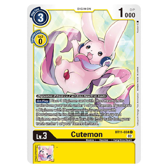 Digimon Card Game - BT-11 - Dimensional Phase - Cutemon - (Common) - BT11-034