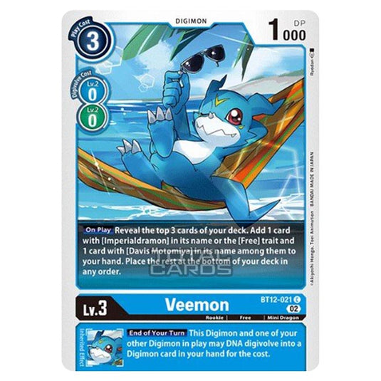 Digimon Card Game - BT-12 - Across Time - Veemon - (Common) - BT12-021