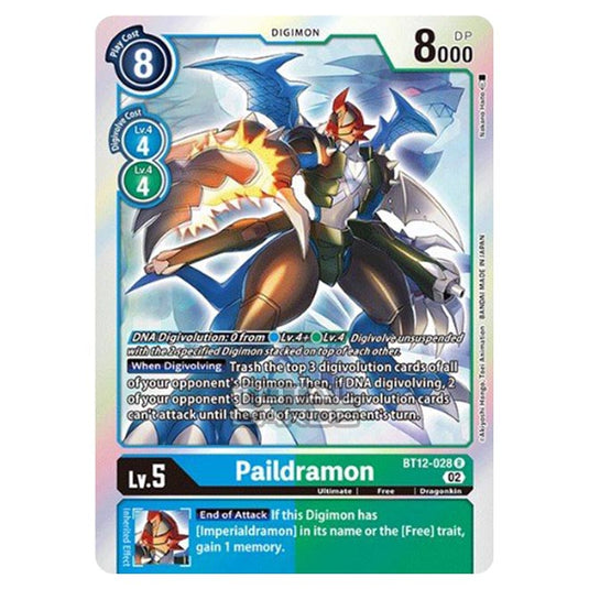 Digimon Card Game - BT-12 - Across Time - Paildramon - (Rare) - BT12-028