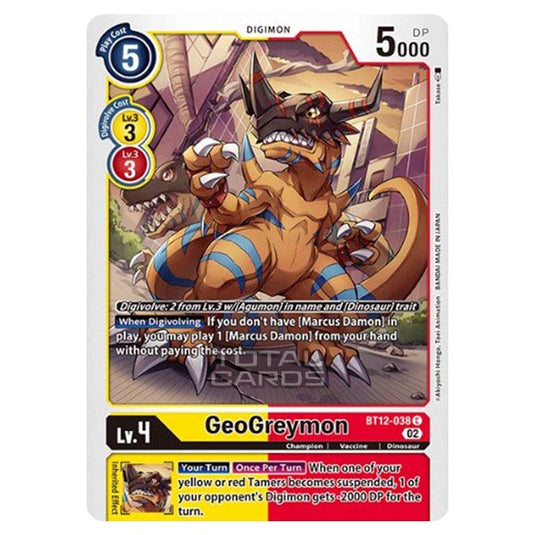 Digimon Card Game - BT-12 - Across Time - GeoGreymon - (Common) - BT12-038
