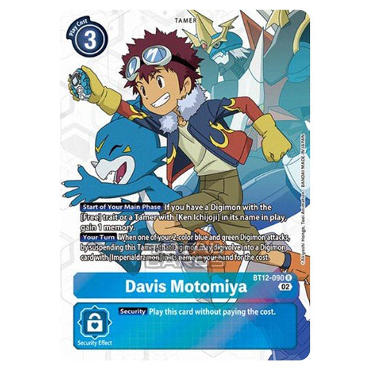 Digimon Card Game - BT-12 - Across Time - Davis Motomiya - (Alternative Art) - BT12-090a