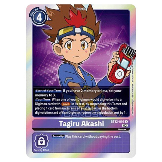 Digimon Card Game - BT-12 - Across Time - Tagiru Akashi - (Rare) - BT12-096