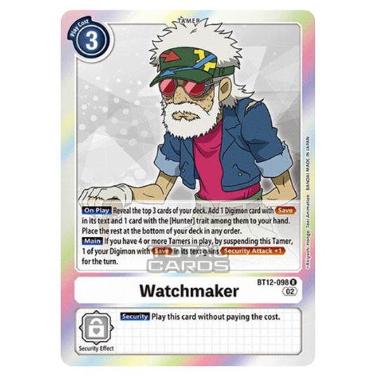Digimon Card Game - BT-12 - Across Time - Watchmaker - (Rare) - BT12-098