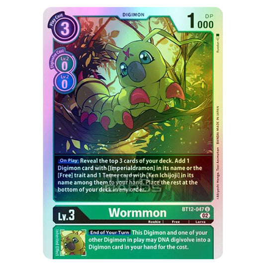 Digimon Card Game - BT-12 - Across Time - Wormmon - (Uncommon) - BT12-047 (Foil)