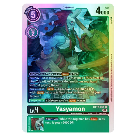Digimon Card Game - BT-12 - Across Time - Yasyamon - (Common) - BT12-051 (Foil)