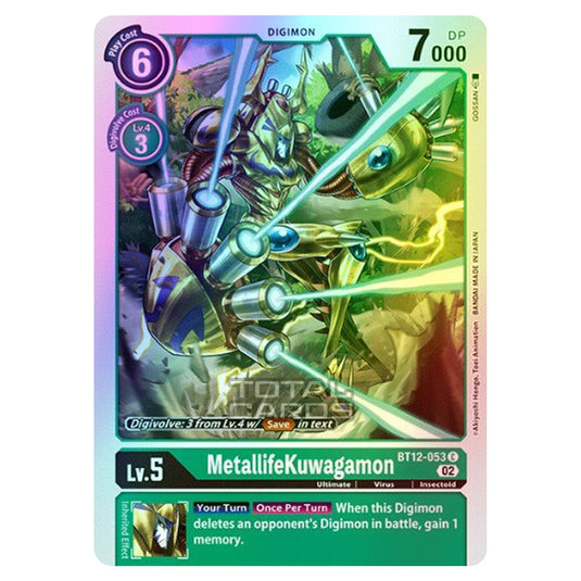 Digimon Card Game - BT-12 - Across Time - MetallifeKuwagamon - (Common) - BT12-053 (Foil)