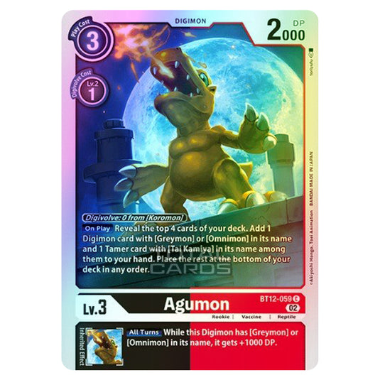 Digimon Card Game - BT-12 - Across Time - Agumon - (Common) - BT12-059 (Foil)