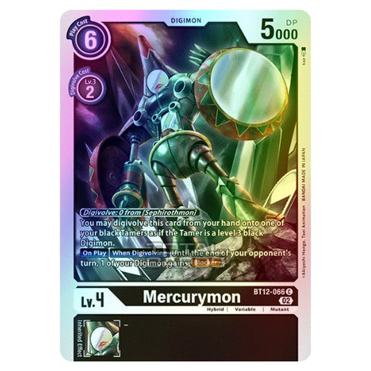 Digimon Card Game - BT-12 - Across Time - Mercurymon - (Common) - BT12-066 (Foil)
