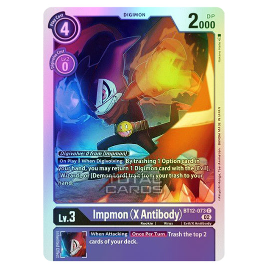 Digimon Card Game - BT-12 - Across Time - Impmon (X Antibody) - (Common) - BT12-073 (Foil)