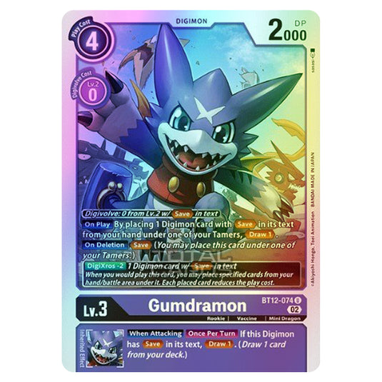 Digimon Card Game - BT-12 - Across Time - Gumdramon - (Uncommon) - BT12-074 (Foil)
