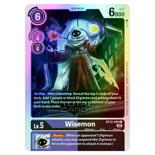Digimon Card Game - BT-12 - Across Time - Wisemon - (Common) - BT12-080 (Foil)