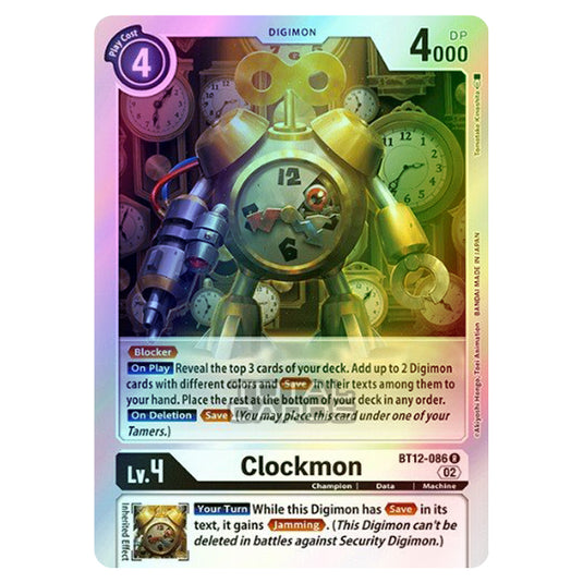 Digimon Card Game - BT-12 - Across Time - Clockmon - (Rare) - BT12-086 (Foil)