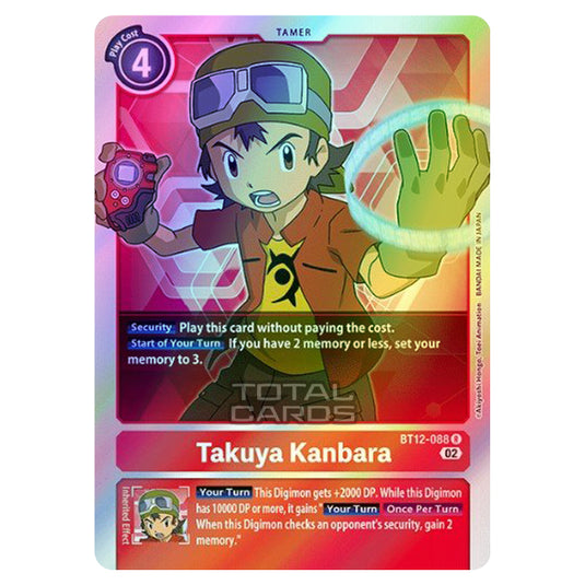 Digimon Card Game - BT-12 - Across Time - Takuya Kanbara - (Rare) - BT12-088 (Foil)