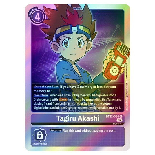 Digimon Card Game - BT-12 - Across Time - Tagiru Akashi - (Rare) - BT12-096 (Foil)