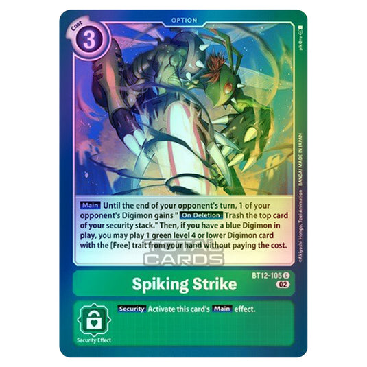 Digimon Card Game - BT-12 - Across Time - Spiking Strike - (Common) - BT12-105 (Foil)