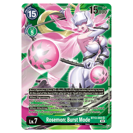 Digimon Card Game - BT-13 - Versus Royal Knights - Rosemon: Burst Mode - (Alternative Art) - BT13-060b