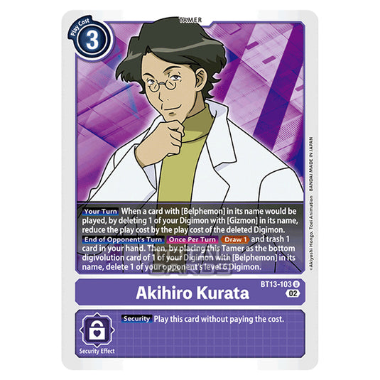 Digimon Card Game - BT-13 - Versus Royal Knights - Akihiro Kurata - (Uncommon) - BT13-103