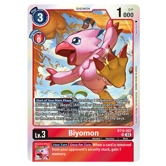 Digimon Card Game - BT15 - Exceed Apocalypse - Biyomon - (Super Rare) - BT15-007