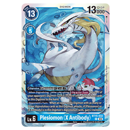 Digimon Card Game - BT15 - Exceed Apocalypse - Plesiomon (X Antibody) - (Rare) - BT15-032