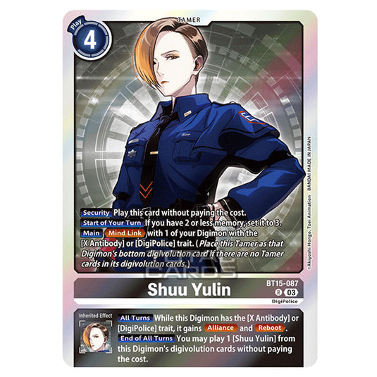 Digimon Card Game - BT15 - Exceed Apocalypse - Shuu Yulin - (Rare) - BT15-087