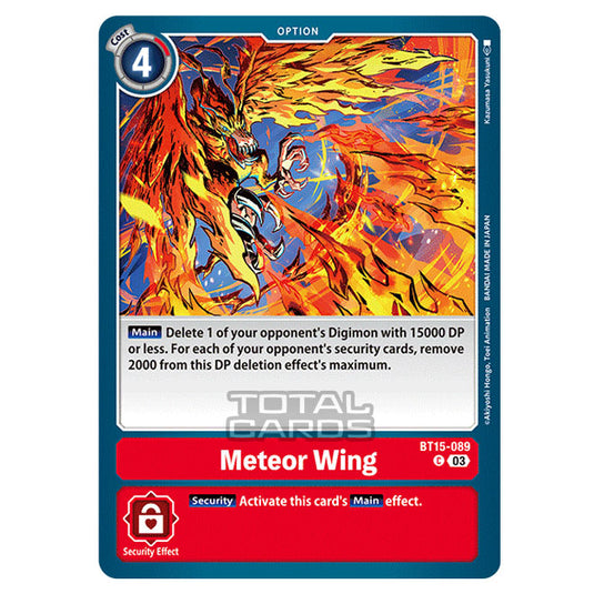 Digimon Card Game - BT15 - Exceed Apocalypse - Meteor Wing - (Common) - BT15-089