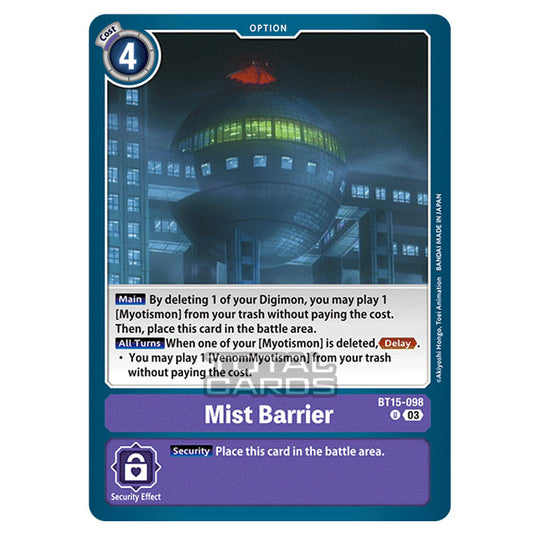 Digimon Card Game - BT15 - Exceed Apocalypse - Mist Barrier - (Uncommon) - BT15-098