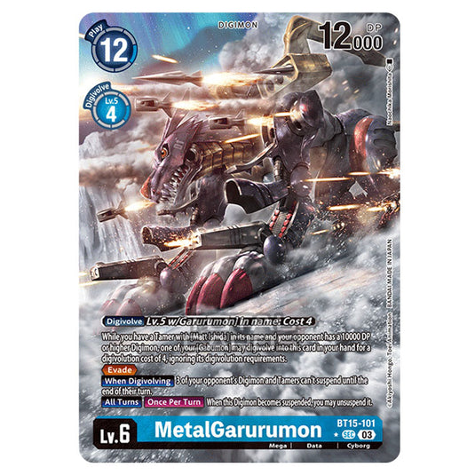 Digimon Card Game - BT15 - Exceed Apocalypse - MetalGarurumon - (Alternative Art) - BT15-101a