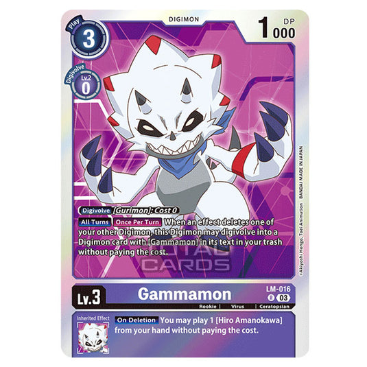 Digimon Card Game - BT15 - Exceed Apocalypse - Gammamon - (Rare) - LM-016