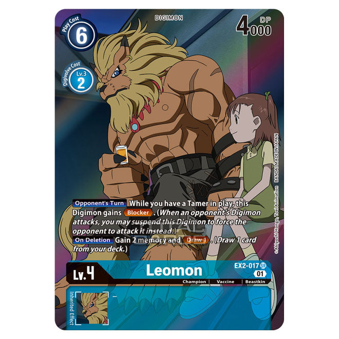 Digimon Card Game - Digital Hazard (EX-02) - Leomon (Super Rare) - EX2 Digimon Card Game - Digital Hazard (EX-02) - Leomon (Super Rare) - EX2