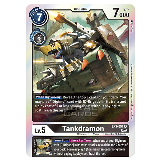 Digimon Card Game - EX-03 - Theme Draconic Roar - Tankdramon - (Rare) - EX3-051