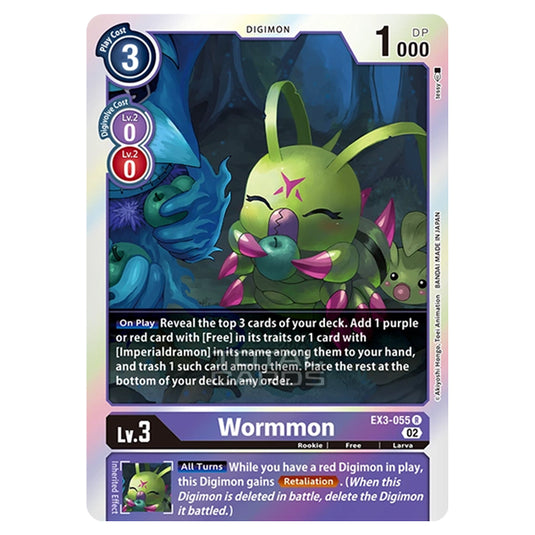Digimon Card Game - EX-03 - Theme Draconic Roar - Wormmon - (Rare) - EX3-055