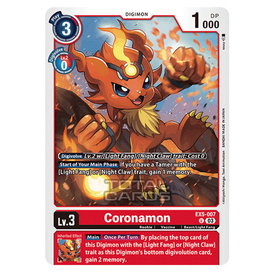 Digimon Card Game - EX05 - Animal Colosseum - Coronamon - (Uncommon) - EX5-007