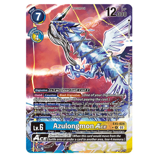 Digimon Card Game - EX05 - Animal Colosseum - Azulongmon Ace - (Alternative Art) - EX5-024a