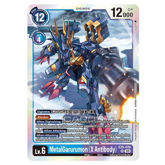 Digimon Card Game - EX05 - Animal Colosseum - MetalGarurumon (X Antibody) - (Super Rare) - EX5-026