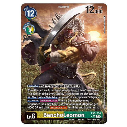 Digimon Card Game - EX05 - Animal Colosseum - BanchoLeomon - (Alternative Art) - EX5-034a