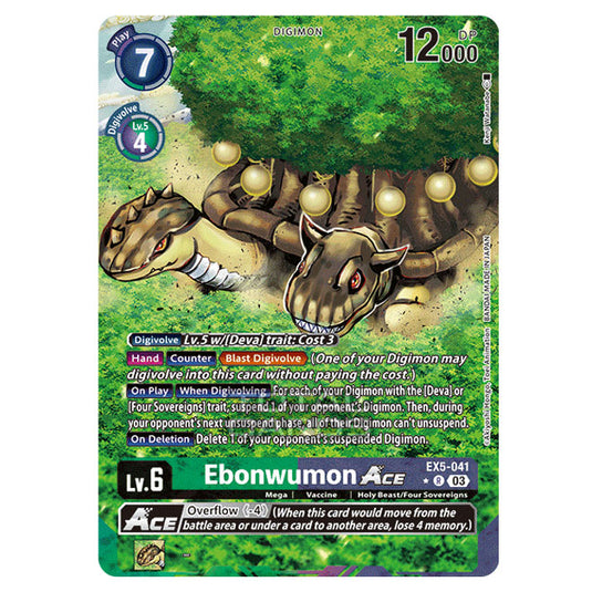 Digimon Card Game - EX05 - Animal Colosseum - Ebonwumon Ace - (Alternative Art) - EX5-041a