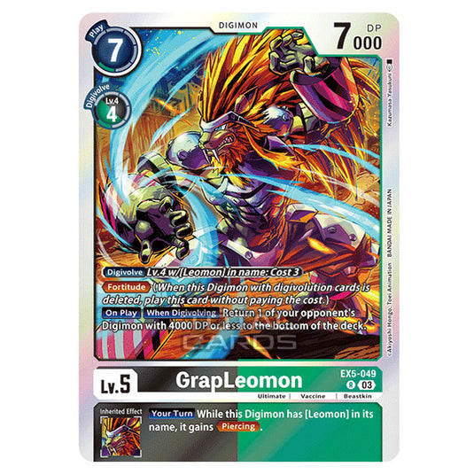 Digimon Card Game - EX05 - Animal Colosseum - GrapLeomon - (Rare) - EX5-049