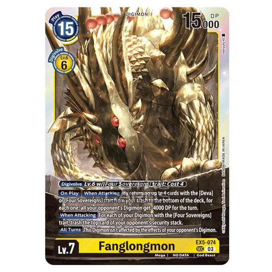Digimon Card Game - EX05 - Animal Colosseum - Fanglongmon - (Secret Rare) - EX5-074