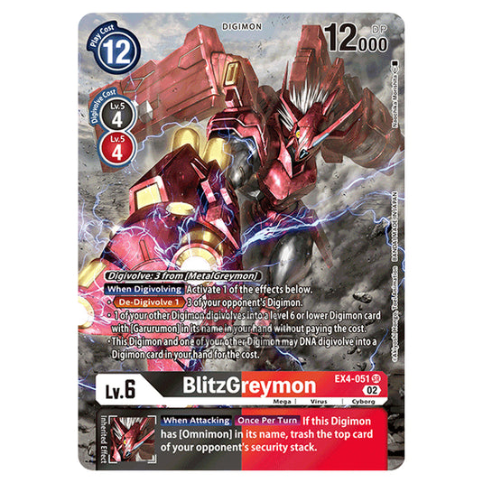 Digimon Card Game - EX04 - Alternative Being - BlitzGreymon - (Alternative Art) - EX4-051a