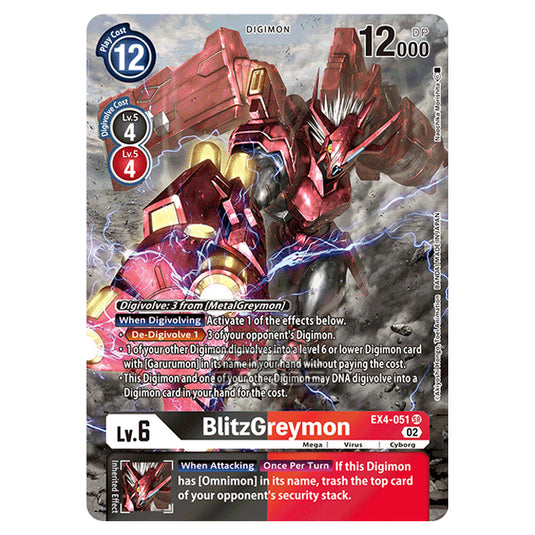 Digimon Card Game - EX04 - Alternative Being - BlitzGreymon - (Alternative Art) - EX4-051a