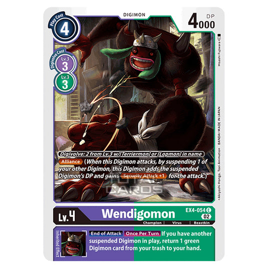 Digimon Card Game - EX04 - Alternative Being - Wendigomon - (Common) - EX4-054