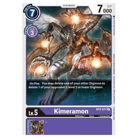 Digimon Card Game - Battle of Omni Pre-Release Promotion (BT05) - Kimeramon (Promo) - BT2-077