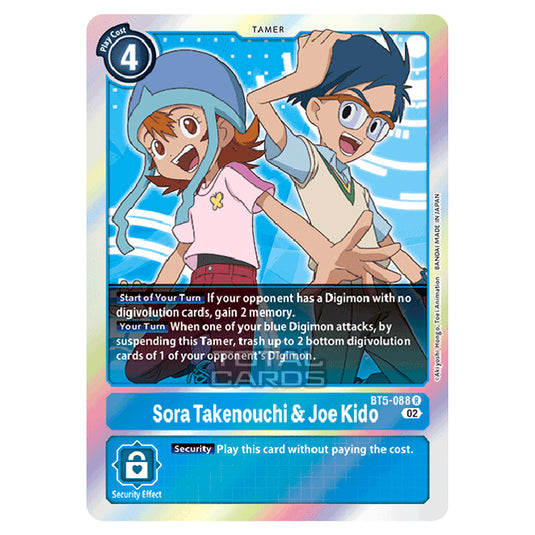 Digimon Card Game - RB-01: Resurgence Booster - Sora Takenouchi & Joe Kido - (Alternative Art) - BT5-088a