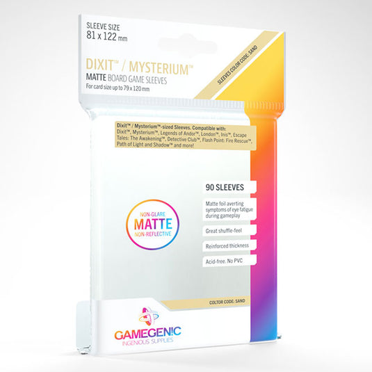 Gamegenic - MATTE Dixit Sleeves 81 x 122 mm - Clear (90 Sleeves)