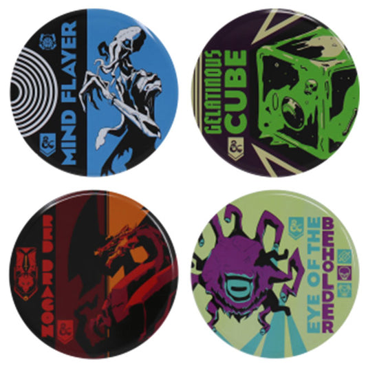 Dungeons & Dragons - Set of 4 Metal Coasters - Monsters