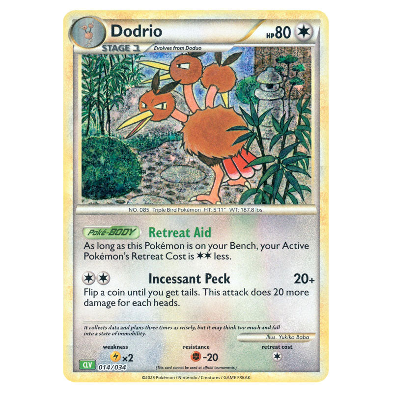 pokemon dodrio card 2002 Nintendo Legendary Collection Dodrio-Reverse Foil Shiny Rare Retreat cost Pokemon - TCG Classic -