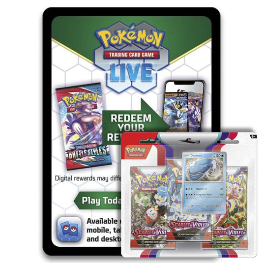 Pokemon - Scarlet & Violet Base Set - Dondozo 3-Pack Blister - Online Code Card