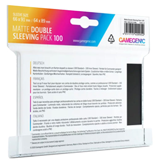 Gamegenic - Matte Double Sleeving Pack 100 Black